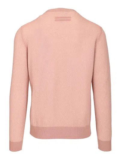 Ermenegildo Zegna Oasi Cashmere Crew Neck Sweater Knitwear Rose In Pink