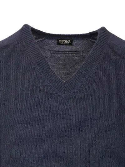Ermenegildo Zegna Oasi Cashmere Sweater Knitwear Blue In Blue