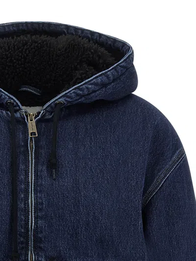 Carhartt Active Hooded Denim Jacket In Blue