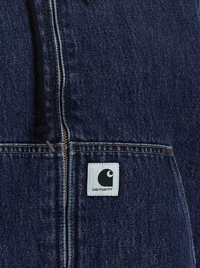 Carhartt Active Hooded Denim Jacket In Blue