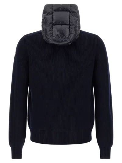 Moncler Hooded Quilted Sweater Ribbed Sleeves