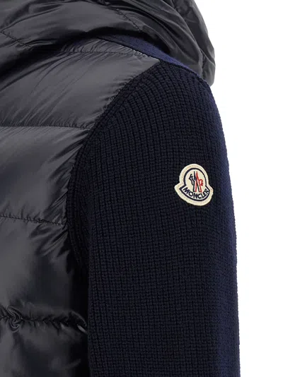 Moncler Hooded Quilted Sweater Ribbed Sleeves
