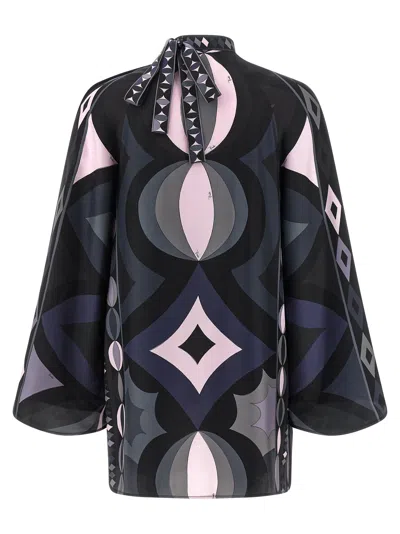 Pucci Patterned Dress Dresses Multicolor In Blue