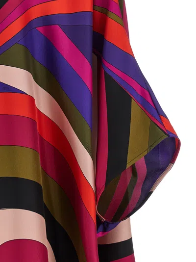 Pucci Iris Print Silk Short Kaftan Clothing In Multi