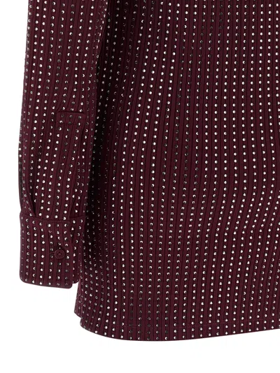 Attico Rhinestone Dress Dresses Bordeaux In Multi