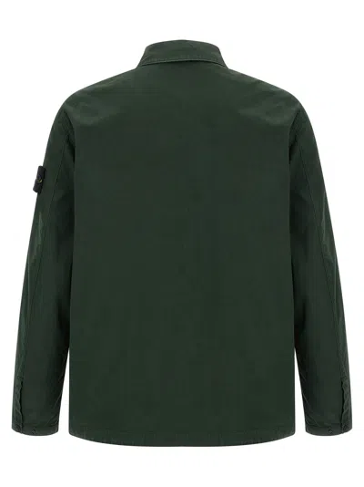 Stone Island Mens Juniper Classic-collar Logo-patch Cotton Jacket Xl In Green
