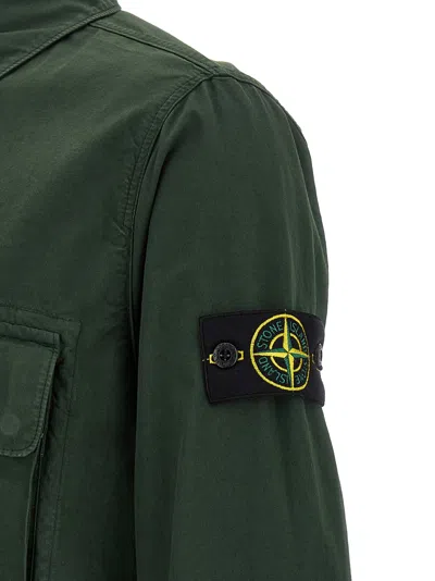Stone Island Mens Juniper Classic-collar Logo-patch Cotton Jacket Xl In Green