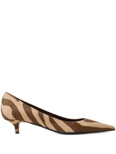 Jimmy Choo Animal Print Kitten Heel Pointed Toe Pumps In Brown