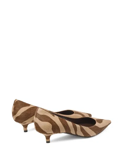 Jimmy Choo Animal Print Kitten Heel Pointed Toe Pumps In Brown