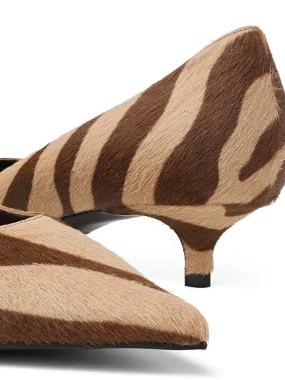 Jimmy Choo Animal Print Kitten Heel Pointed Toe Pumps In Brown