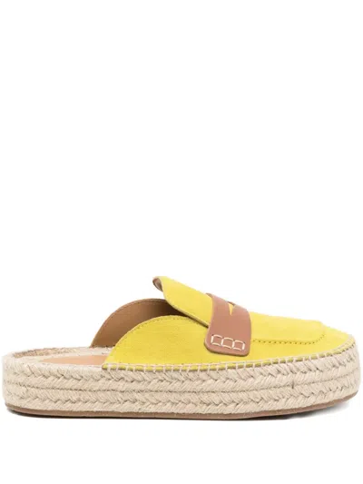 Jw Anderson Flache Espadrilles Aus Wildleder In Yellow