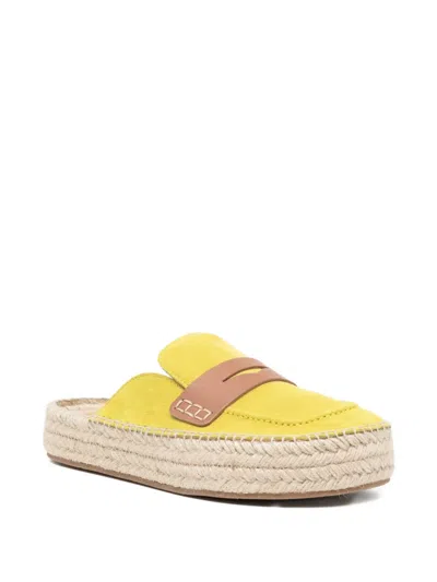Jw Anderson Flache Espadrilles Aus Wildleder In Yellow