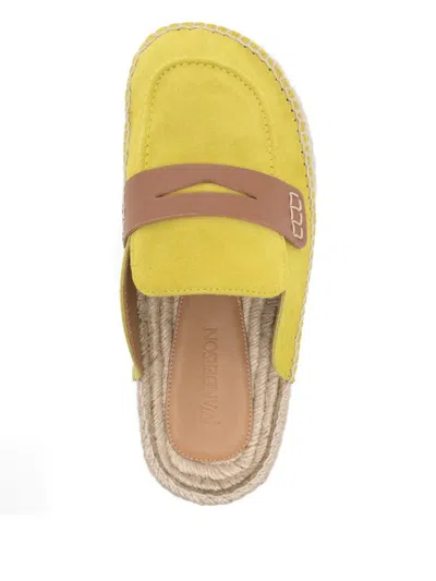 Jw Anderson Flache Espadrilles Aus Wildleder In Yellow