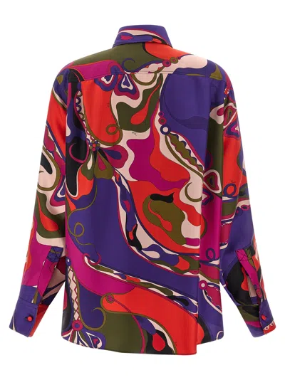 Pucci Silk Shirt With Abstract Print In Multi