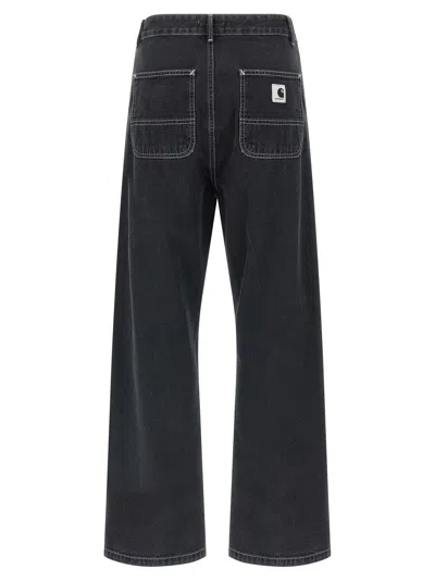 Carhartt Black Simple Jeans In Black