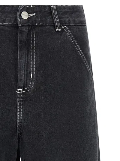 Carhartt Black Simple Jeans In Black