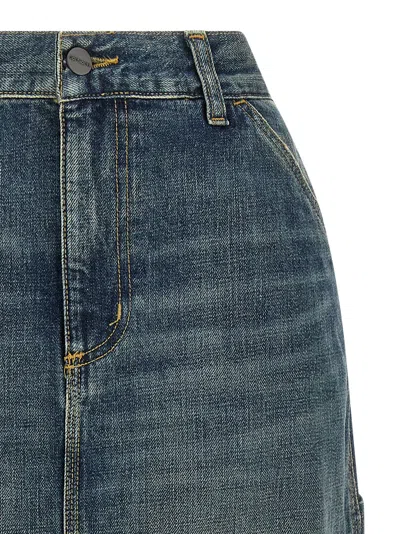 Carhartt Contrast-stitching Denim Skirt In Blue