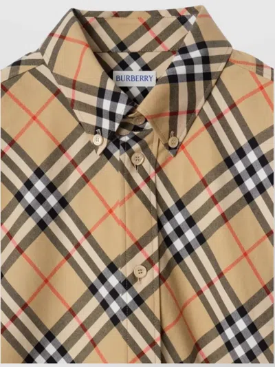 Burberry Button-down Collar Checked Pattern Shirt In Gray