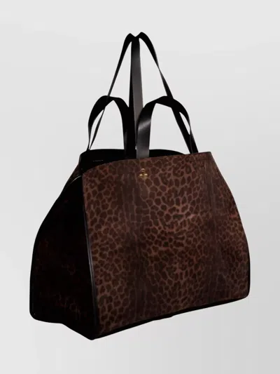 Jérôme Dreyfuss Animal Print Shoulder Bag With Dual Handles