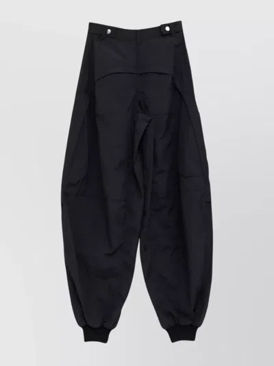 Jacquemus Relaxed Balloon Trousers Zipper Pockets In Black