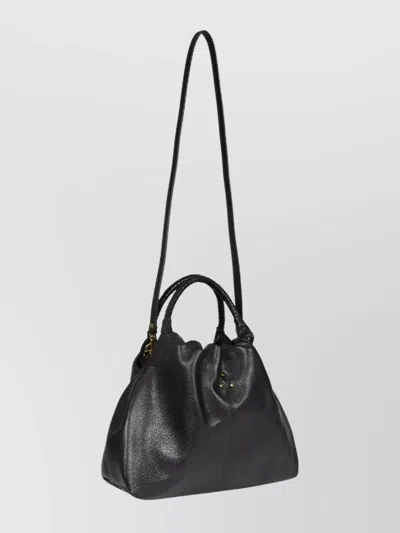 Jérôme Dreyfuss Gordi M Textured Shoulder Bag With Handle In Black