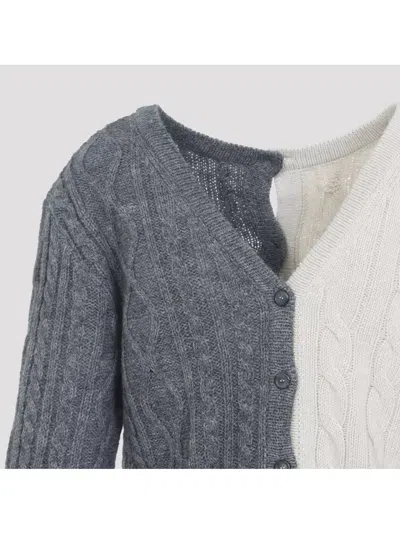 Moschino Cable Knit Color Block Long Sleeve Sweater In Multi