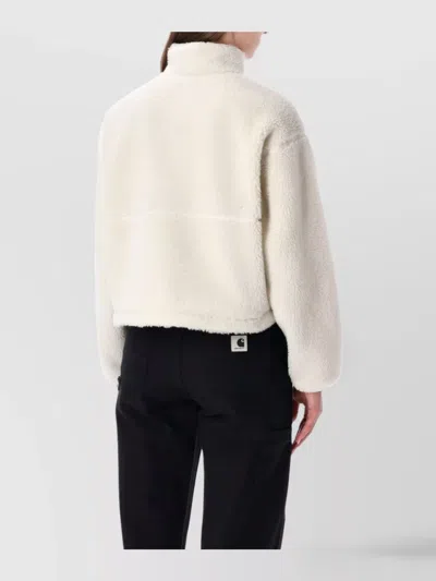 The North Face Fleece Jacket With High Collar And Pockets In White