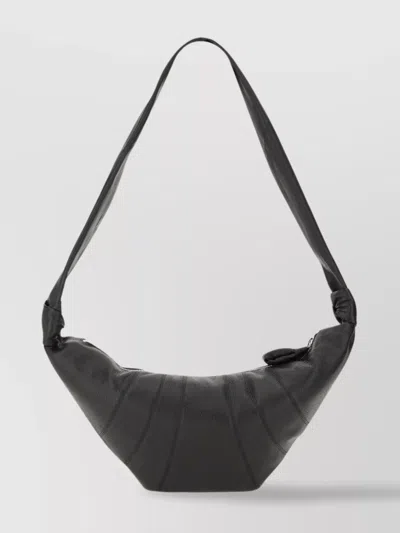 Lemaire Cross-body Bag With Adjustable Strap And Textured Finish In Black