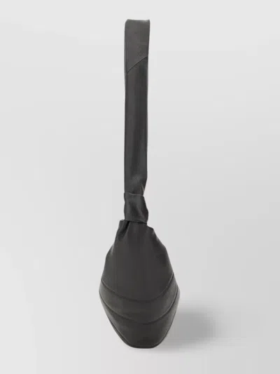 Lemaire Cross-body Bag With Adjustable Strap And Textured Finish In Black