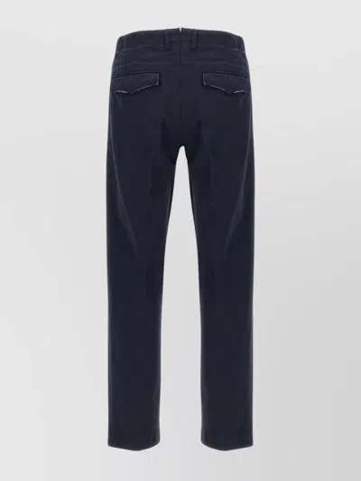Incotex Cotton Trousers With Pleated Front And Pockets In Blue