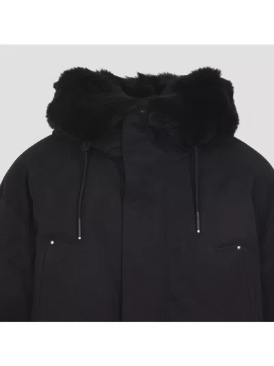 Moose Knuckles Feather Down Insulated Black Parka With Plush Fur-lined Hood In Black