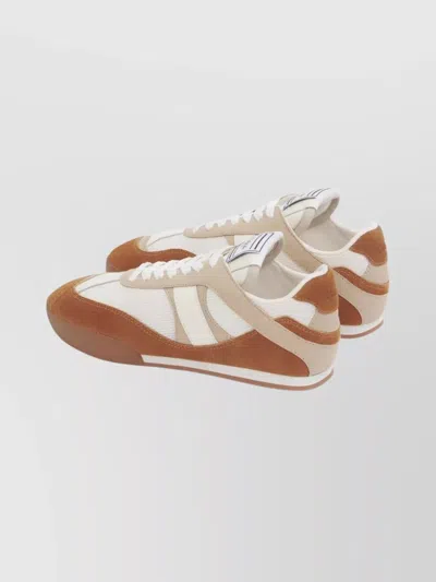 Chloé Kick Brown And White Sneakers In Mesh And Leather In Multi
