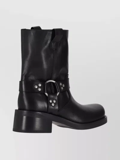 P.a.r.o.s.h Mid-calf Block Heel Round Toe Boots In Multi