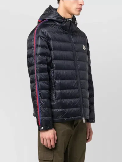 Moncler Blue Logo Patch Puffer Jacket In Multi