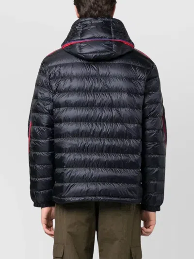 Moncler Blue Logo Patch Puffer Jacket In Multi