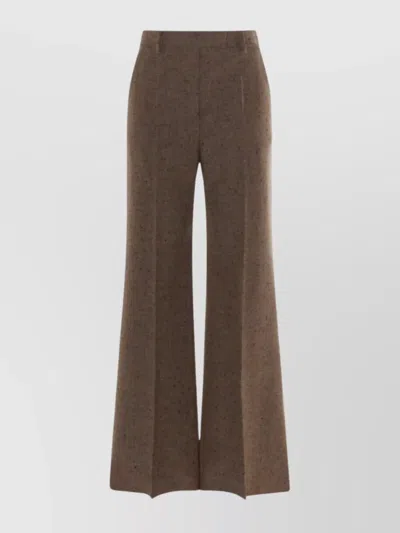 Valentino Wide-leg High Waist Trousers Pleats In Animal Print