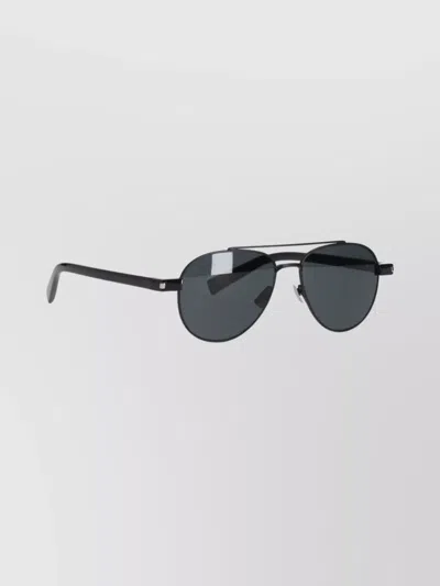 Saint Laurent Metal Frame Sunglasses With Adjustable Nose Pads In Blue