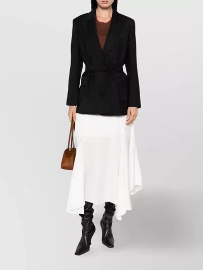 Max Mara Belted Jacket With Flap Pockets And Lapels In Black