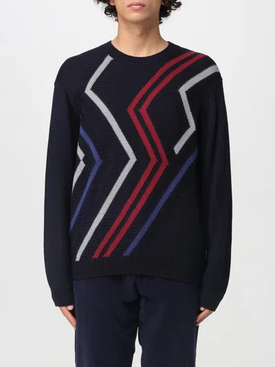 Armani Exchange Zigzag-pattern Sweater In Blue