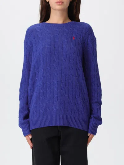Polo Ralph Lauren Cobalt Blue Cable-knit Sweater In Wool And Cashmere In Blue