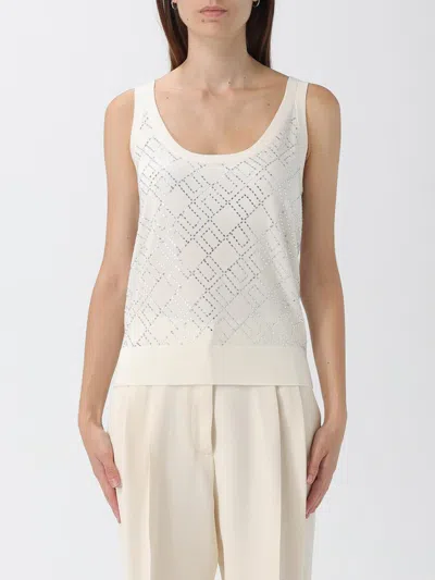Elisabetta Franchi Crystal Top In White