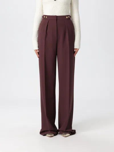 Elisabetta Franchi Trousers With Front Pleats And Belt Loops In Brown