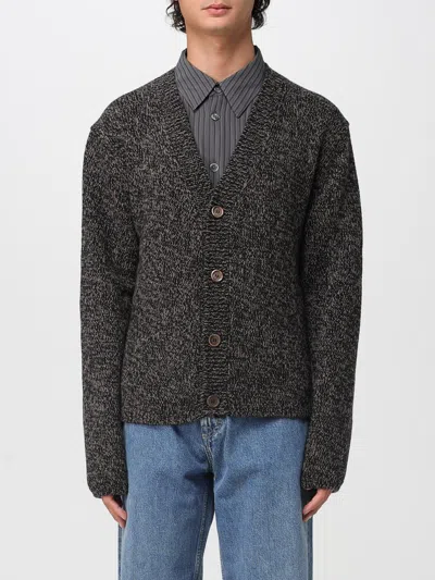 Our Legacy Brown Textured Wool Cardigan In Black