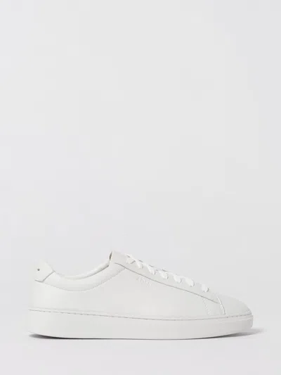 Hugo Boss Boss Grained Leather Sneaker In White