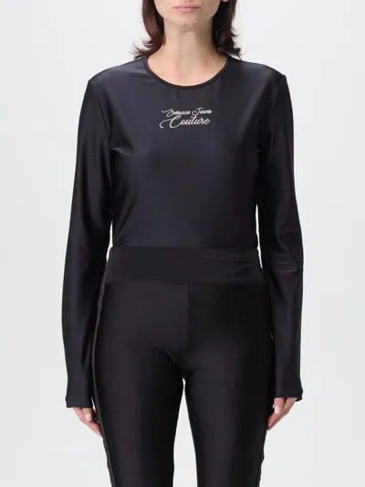 Versace Jeans Couture Bodysuit With Shimmering Sequins In Black