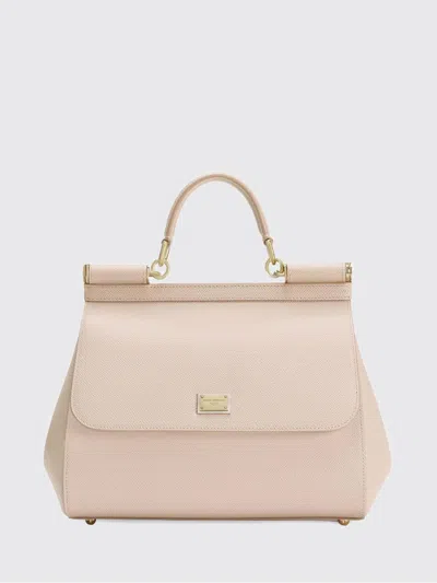 Dolce & Gabbana Large Sicily Top Handle Bag In Dauphine Leather In Brown