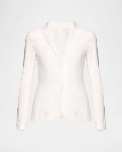 Majestic Filatures Soft Touch Two Button Blazer In White