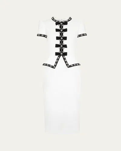Jenny Packham Bisou Crystal-embellished Midi Dress In White