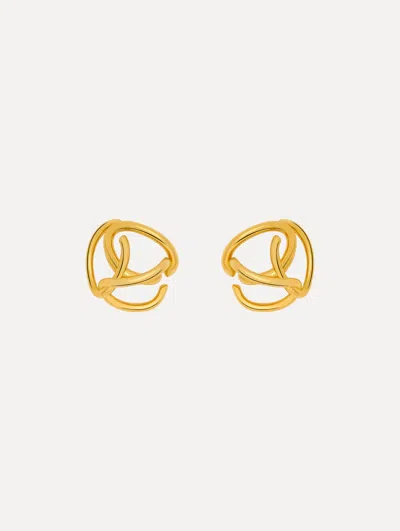 Oscar De La Renta Braided O Earrings In Gold