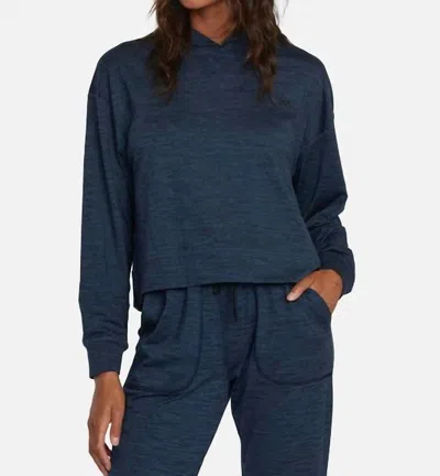 Rvca C-able Cropped Workout Hoodie In Midnight In Blue